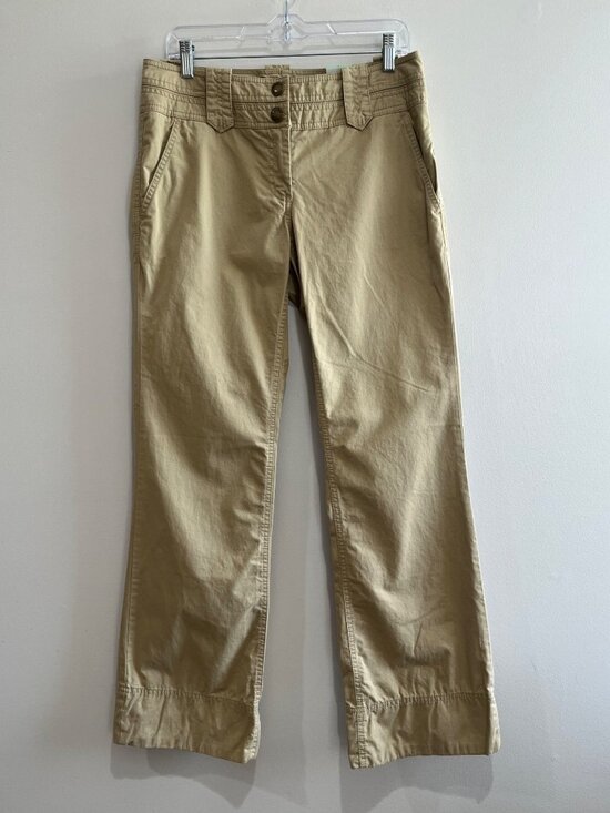 Tommy Hilfiger Pants - Tommy Hilfiger Flare Leg Chino Pants Womens 8 Khaki Flap Pockets Y2K